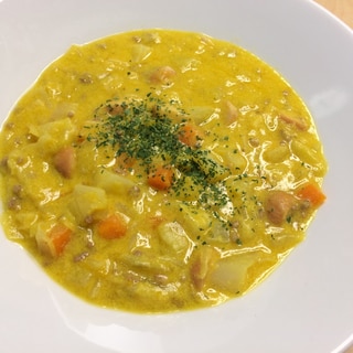 幼児食に最適☆カレー風味かぼちゃ豆乳スープ